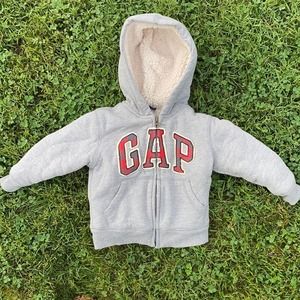 Gap BabyGap Toddler Sherpa Lined Full Zip Hoodie Tartan Logo (Sz. 2T)